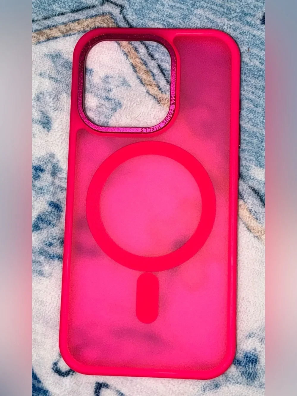 Hot Pink Magnetic Ring Phone Case - Compatible with I Phone 15 Pro